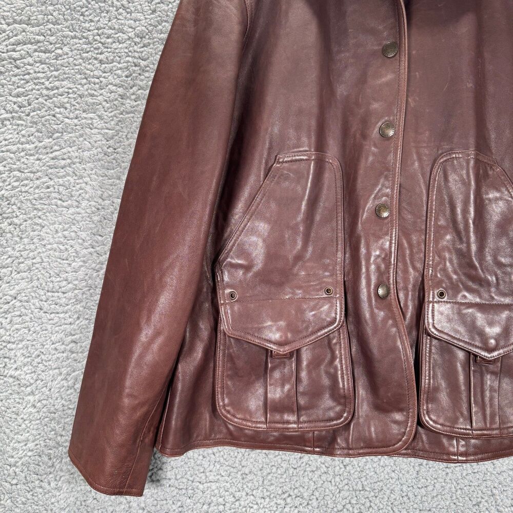 Lauren Ralph Lauren Brown Leather Jacket Women's Size 2X - Picture 2 of 12